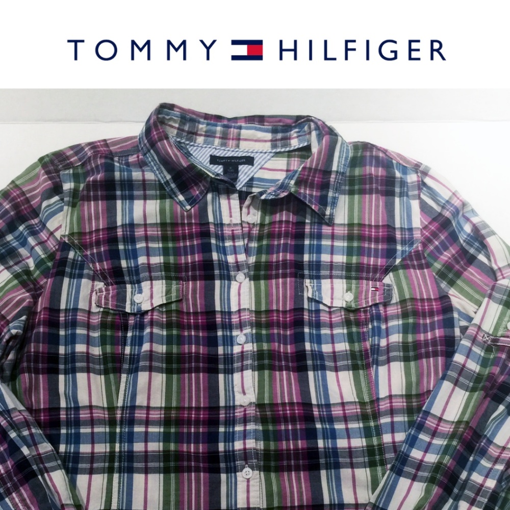Tommy Hilfiger WOMEN’S Plaid Shirt Long SLEEVE